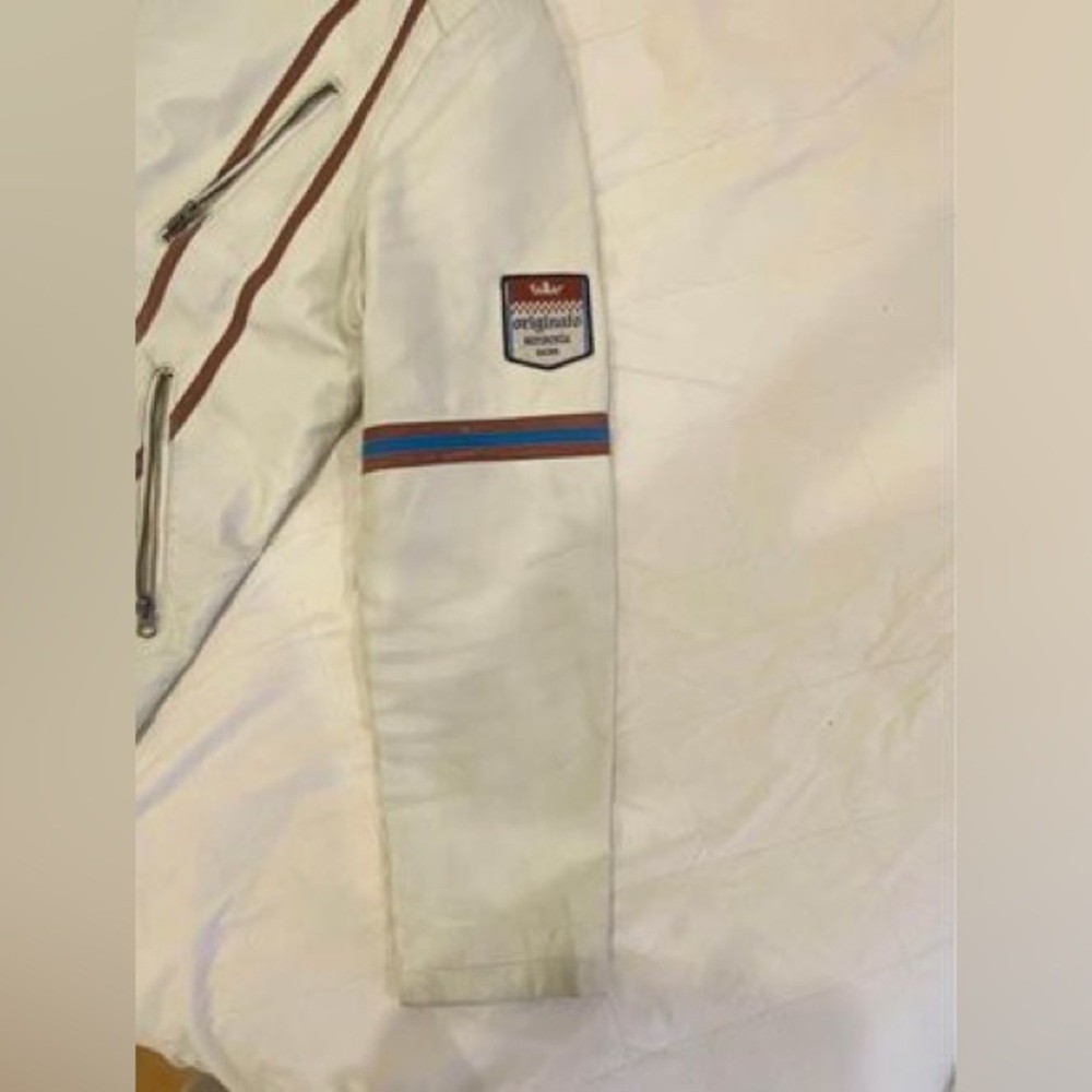 Angelo Litrico beige genuine leather jacket – motorcycle/racing style – XL - Picture 4 of 6